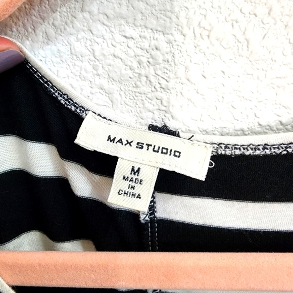 Max Studio Dress - Handkerchief Hem, Stripe, Midi, Sleeveless - Picture 4 of 5